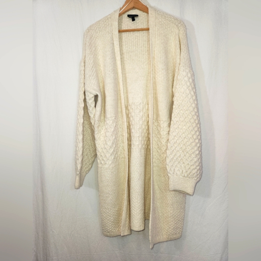 Topshop Mixed Stitch Longline Cardigan Sweater, Size 10, Excellent Condition